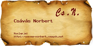 Csávás Norbert névjegykártya