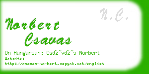 norbert csavas business card